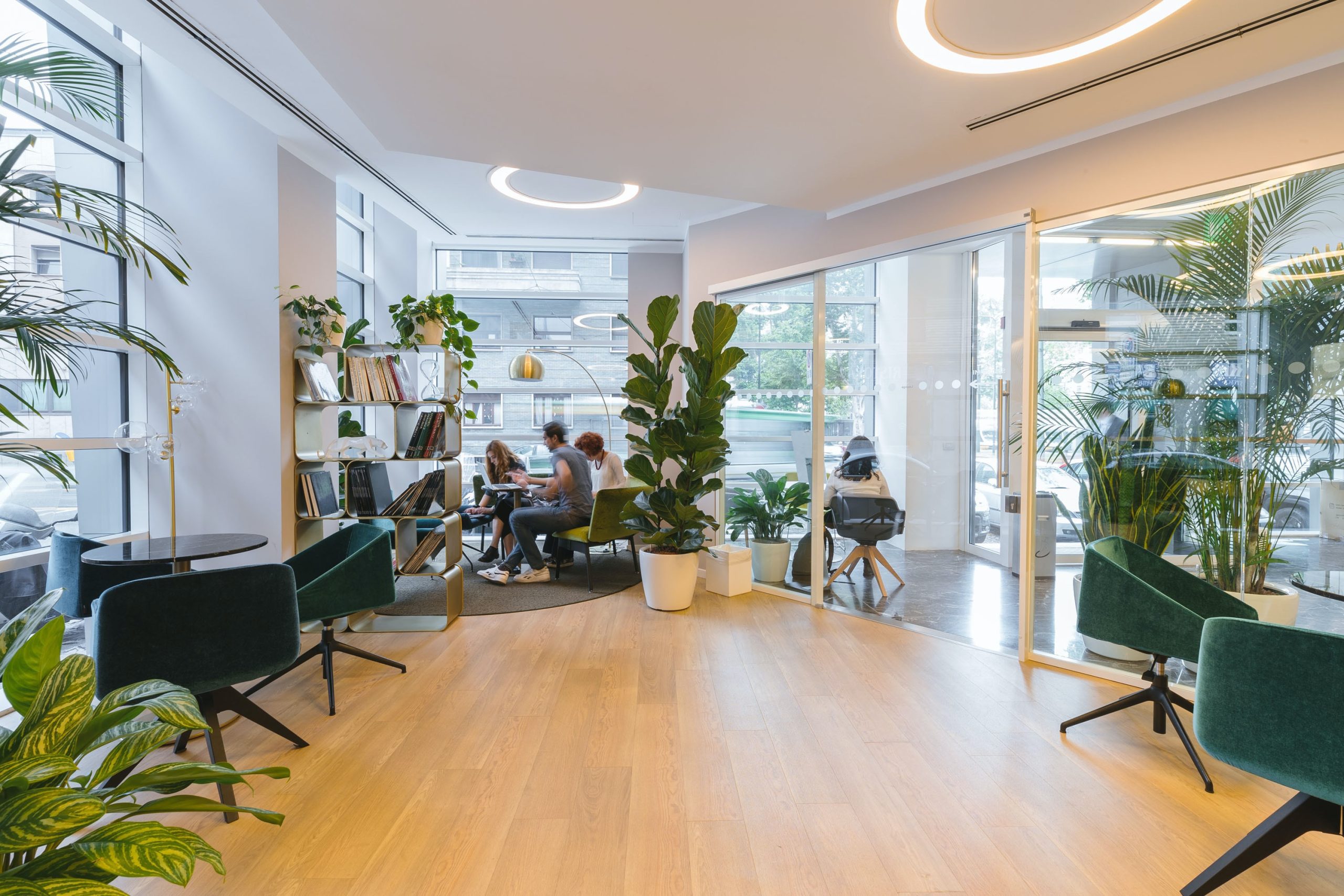 people working in an office